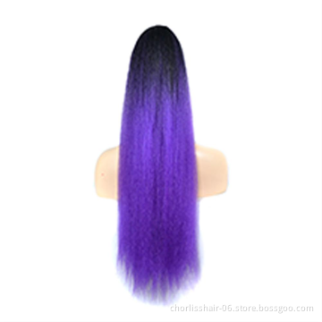 Best Selling Wholesale Chorliss For Kids High Ponytail Natural Color Pre Plucked Kinky Curly Synthetic Ponytails Hair Extensions